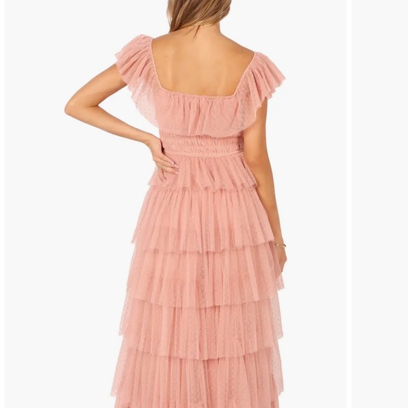 Petal & Pup Belle Swiss Dot Tulle Tiered Maxi Dress - Picture 3 of 4